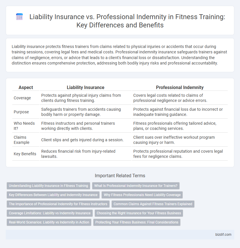 Liability Insurance vs. Professional Indemnity in Fitness Training: Key Differences and Benefits