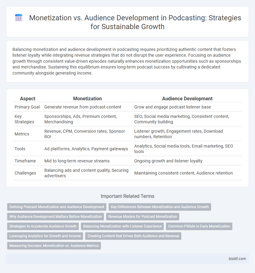 Monetization vs. Audience Development in Podcasting: Strategies for Sustainable Growth