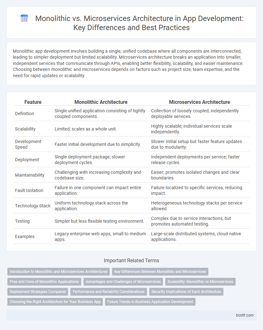 Monolithic vs. Microservices Architecture in App Development: Key Differences and Best Practices