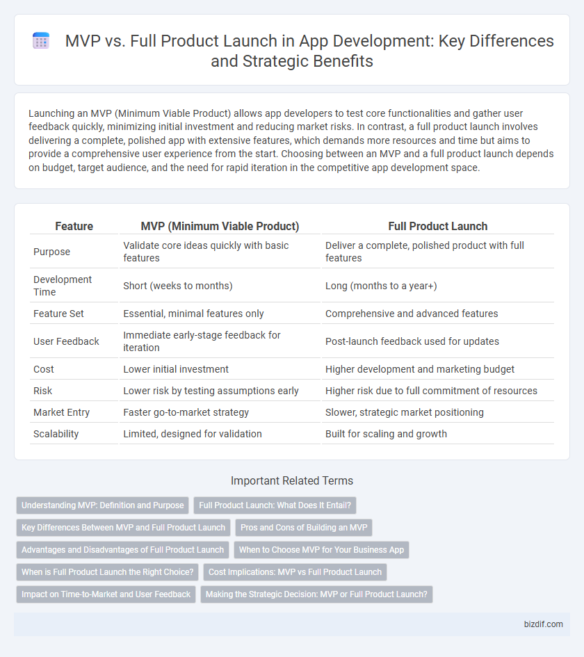 MVP vs. Full Product Launch in App Development: Key Differences and Strategic Benefits