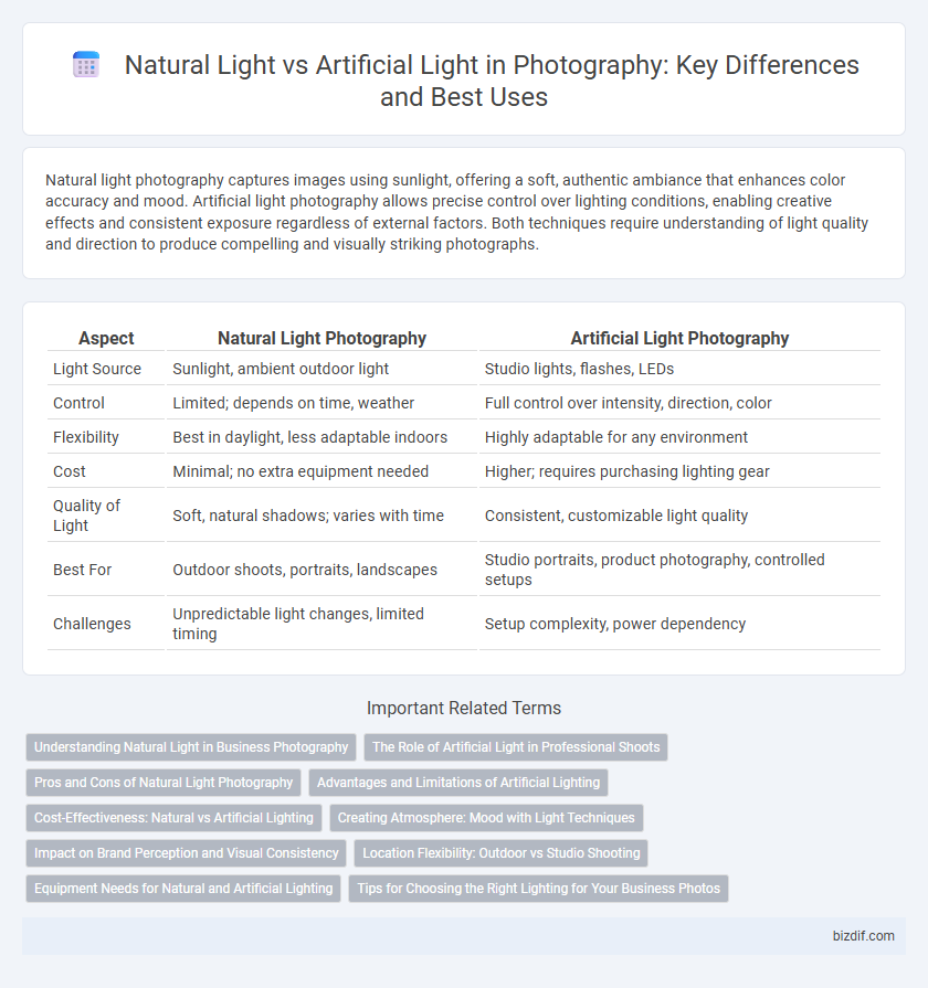 Natural Light vs Artificial Light in Photography: Key Differences and Best Uses