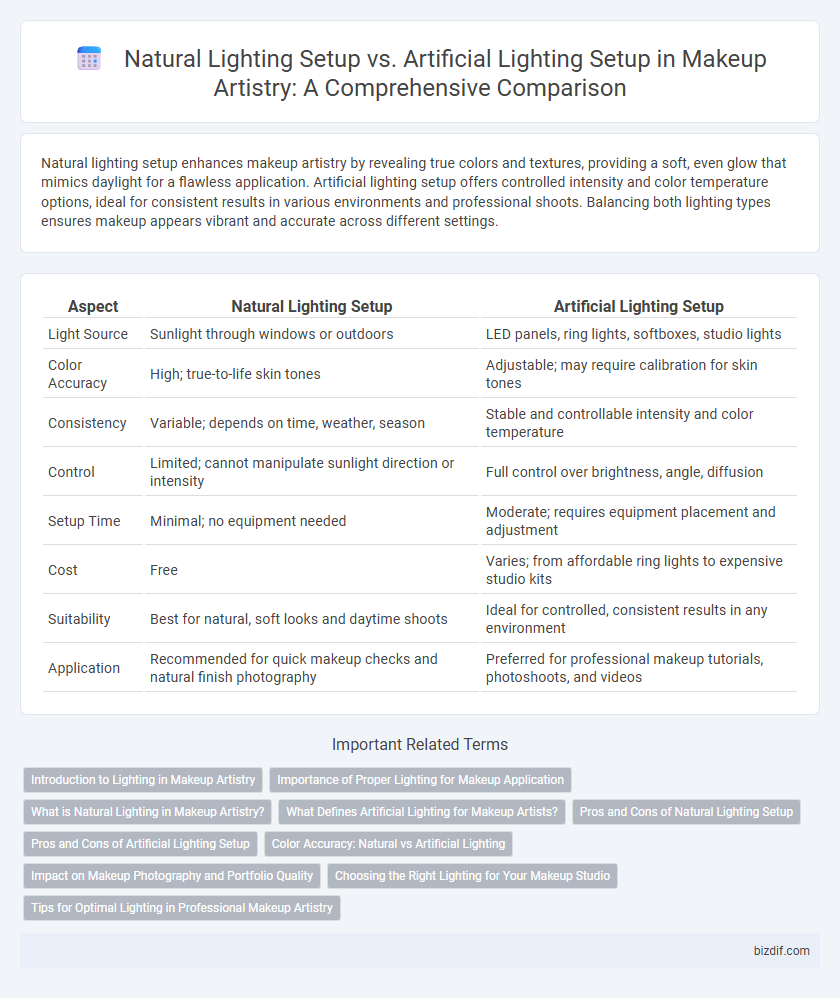 Natural Lighting Setup vs. Artificial Lighting Setup in Makeup Artistry: A Comprehensive Comparison