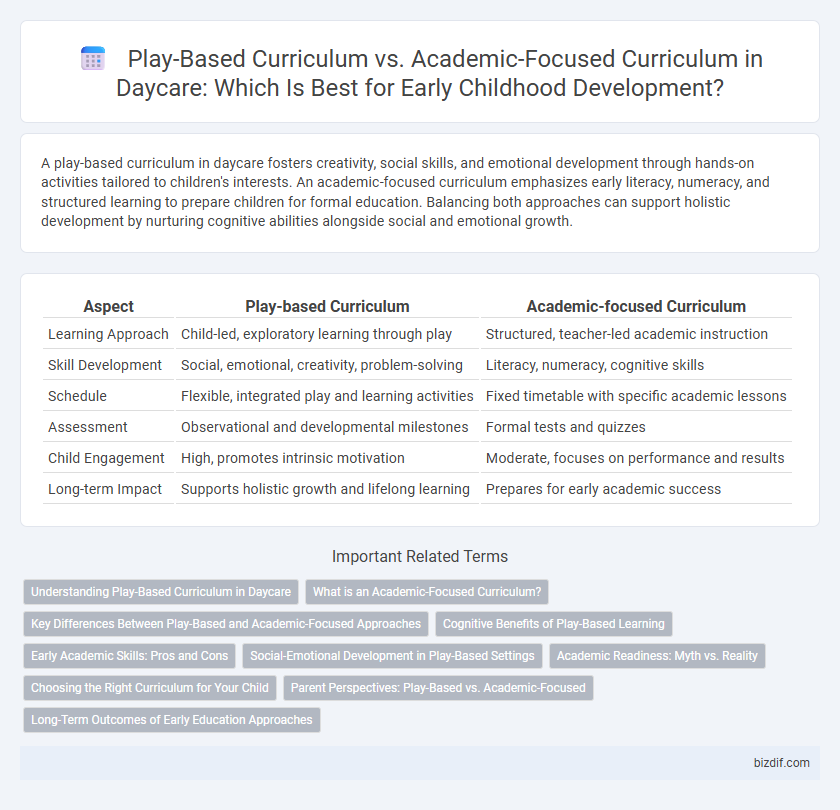 Play-Based Curriculum vs. Academic-Focused Curriculum in Daycare: Which Is Best for Early Childhood Development?