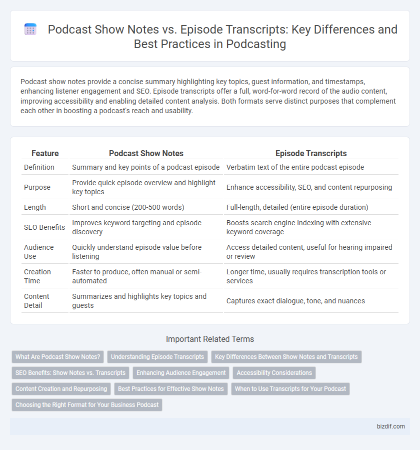 Podcast Show Notes vs. Episode Transcripts: Key Differences and Best Practices in Podcasting