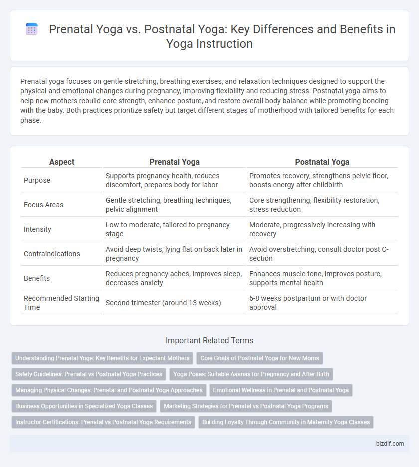 Prenatal Yoga vs. Postnatal Yoga: Key Differences and Benefits in Yoga Instruction