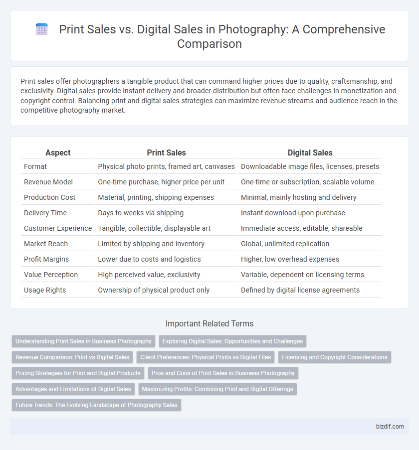 Print Sales vs. Digital Sales in Photography: A Comprehensive Comparison