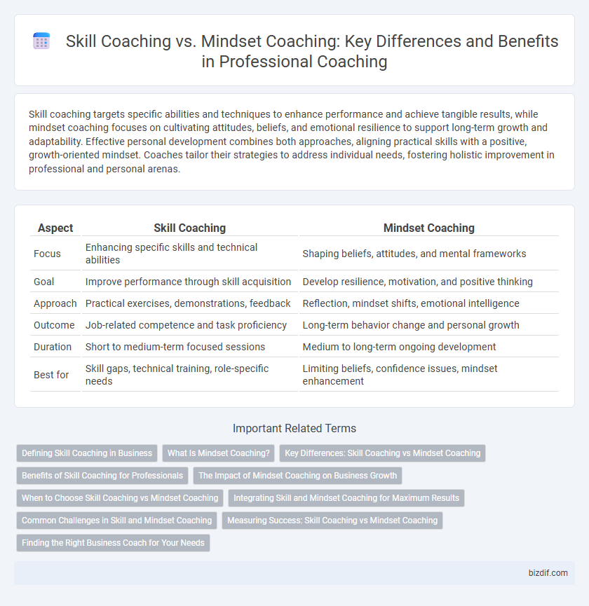 Skill Coaching vs. Mindset Coaching: Key Differences and Benefits in Professional Coaching