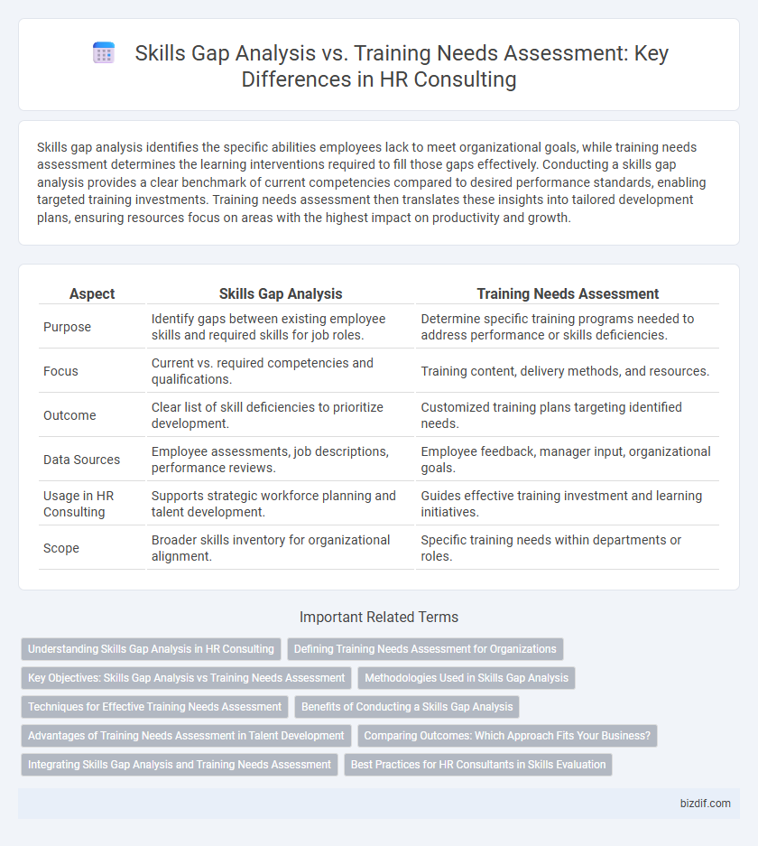 Skills Gap Analysis vs. Training Needs Assessment: Key Differences in HR Consulting