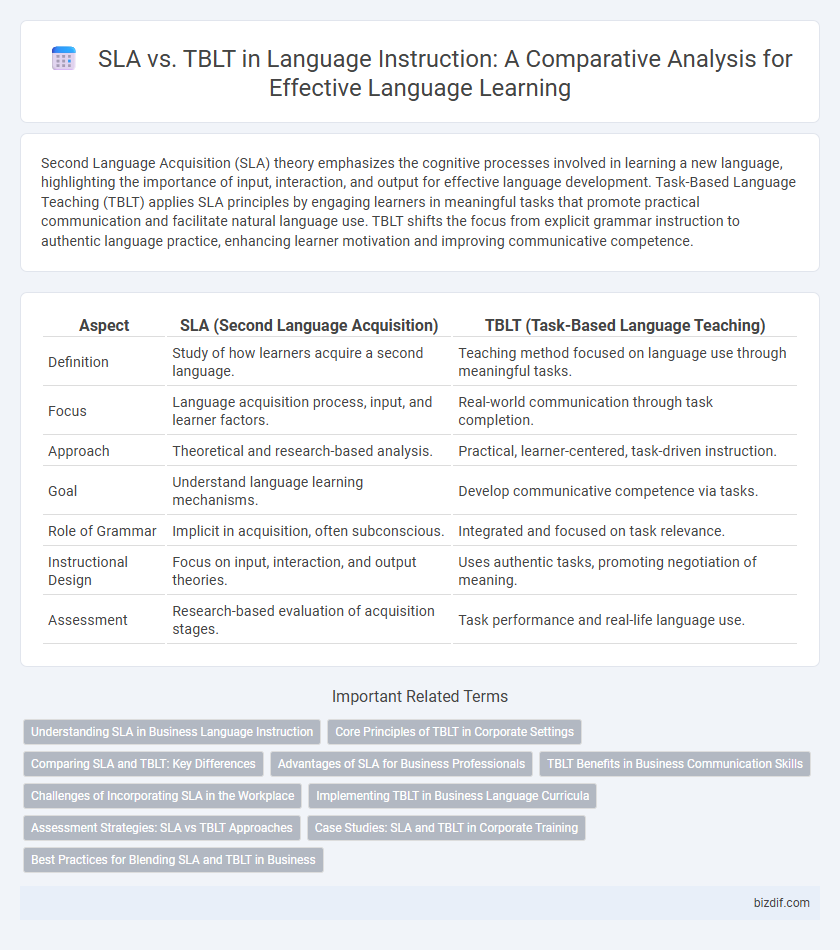 SLA vs. TBLT in Language Instruction: A Comparative Analysis for Effective Language Learning