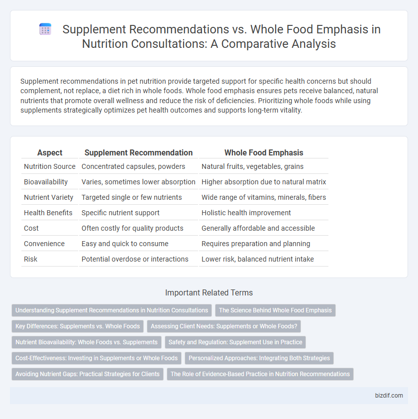 Supplement Recommendations vs. Whole Food Emphasis in Nutrition Consultations: A Comparative Analysis