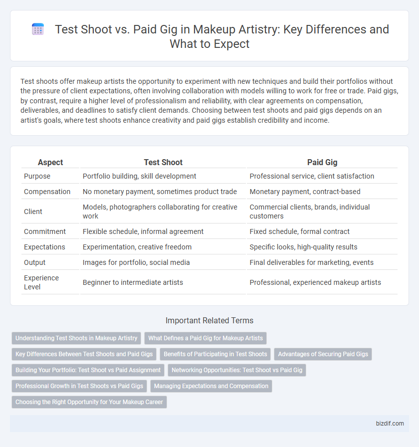Test Shoot vs. Paid Gig in Makeup Artistry: Key Differences and What to Expect