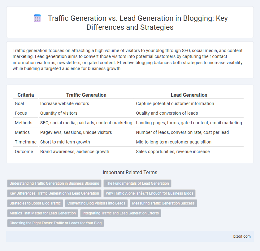Traffic Generation vs. Lead Generation in Blogging: Key Differences and Strategies