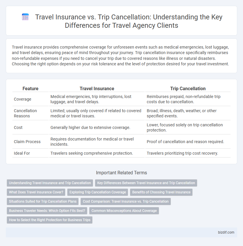 Travel Insurance vs. Trip Cancellation: Understanding the Key Differences for Travel Agency Clients