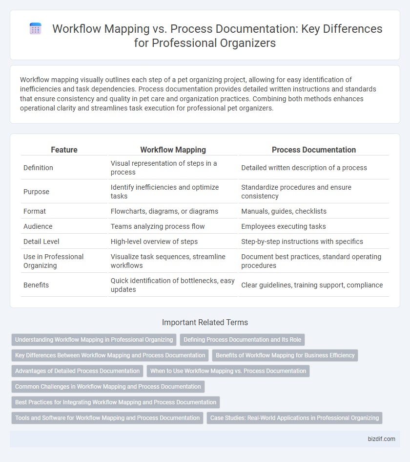 Workflow Mapping vs. Process Documentation: Key Differences for Professional Organizers