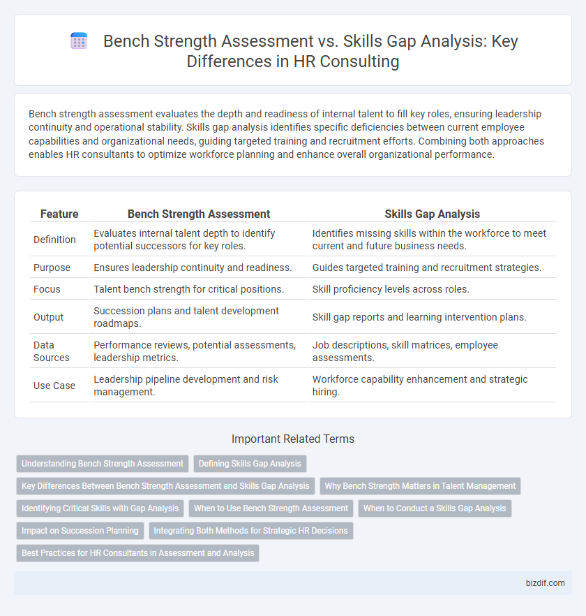 Bench Strength Assessment vs. Skills Gap Analysis: Key Differences in HR Consulting