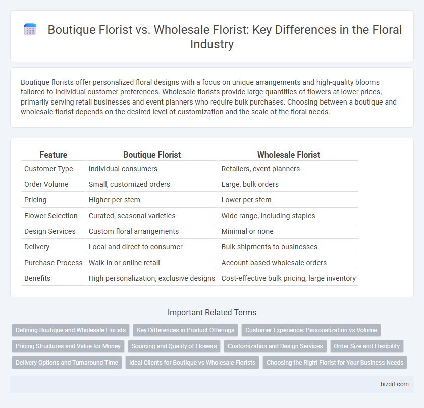 Boutique Florist vs. Wholesale Florist: Key Differences in the Floral Industry