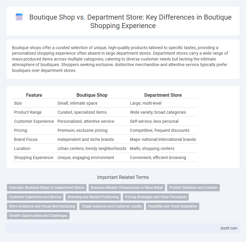 Boutique Shop vs. Department Store: Key Differences in Boutique Shopping Experience