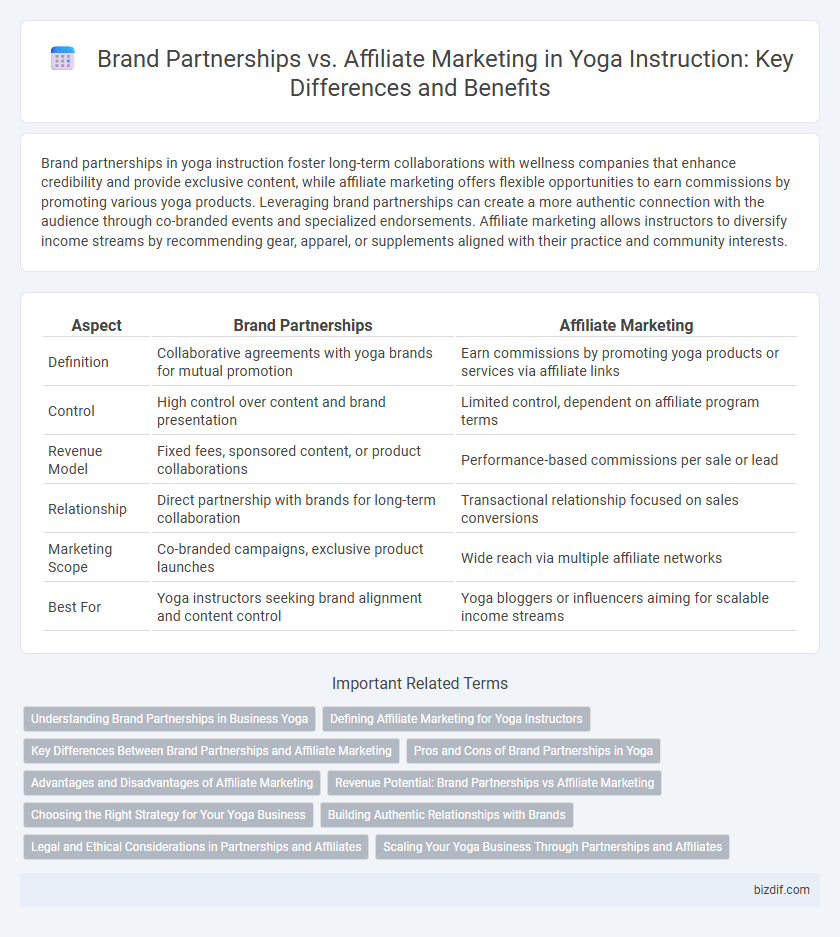 Brand Partnerships vs. Affiliate Marketing in Yoga Instruction: Key Differences and Benefits