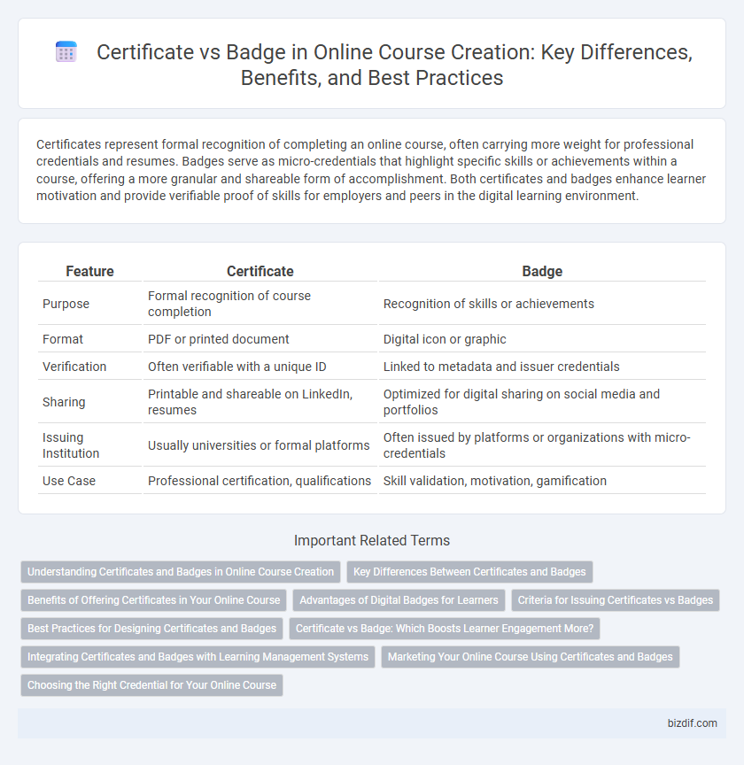 Certificate vs Badge in Online Course Creation: Key Differences, Benefits, and Best Practices