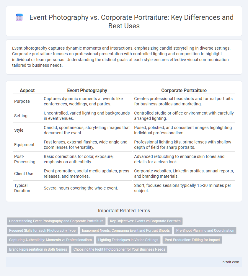 Event Photography vs. Corporate Portraiture: Key Differences and Best Uses