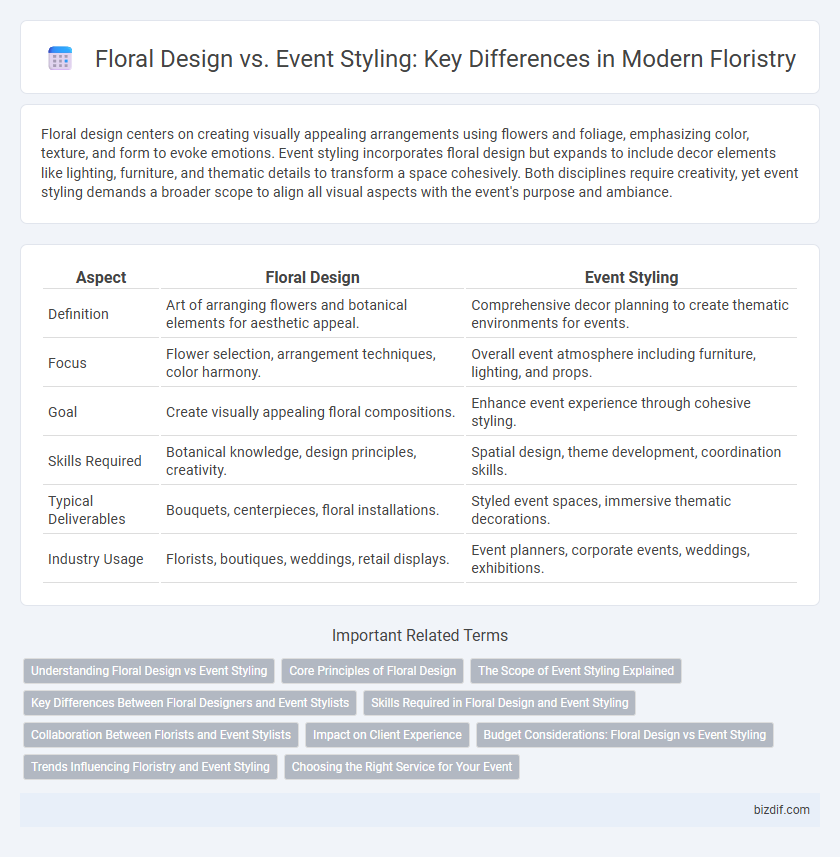 Floral Design vs. Event Styling: Key Differences in Modern Floristry