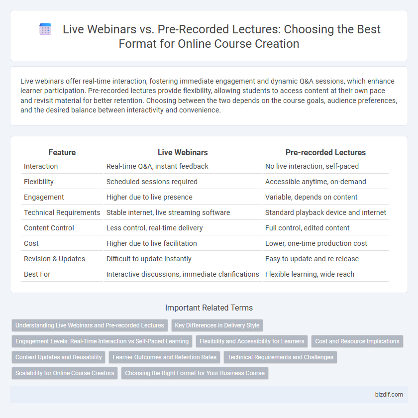 Live Webinars vs. Pre-Recorded Lectures: Choosing the Best Format for Online Course Creation