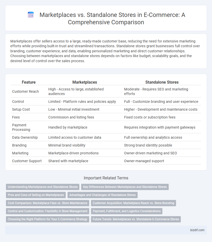 Marketplaces vs. Standalone Stores in E-Commerce: A Comprehensive Comparison