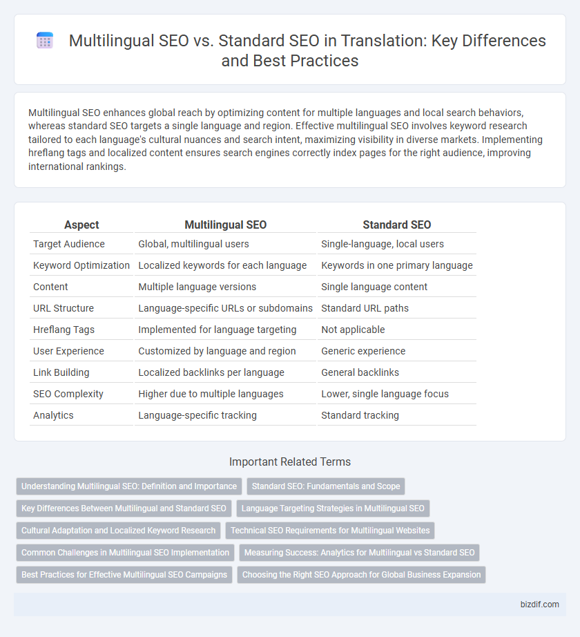 Multilingual SEO vs. Standard SEO in Translation: Key Differences and Best Practices