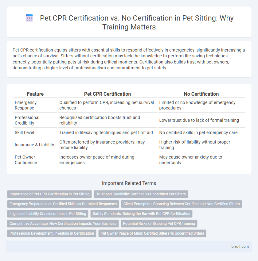 Pet CPR Certification vs. No Certification in Pet Sitting: Why Training Matters