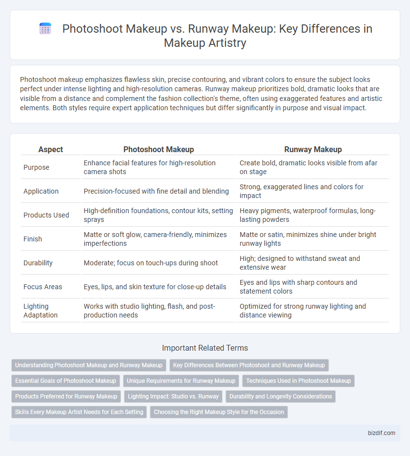 Photoshoot Makeup vs. Runway Makeup: Key Differences in Makeup Artistry