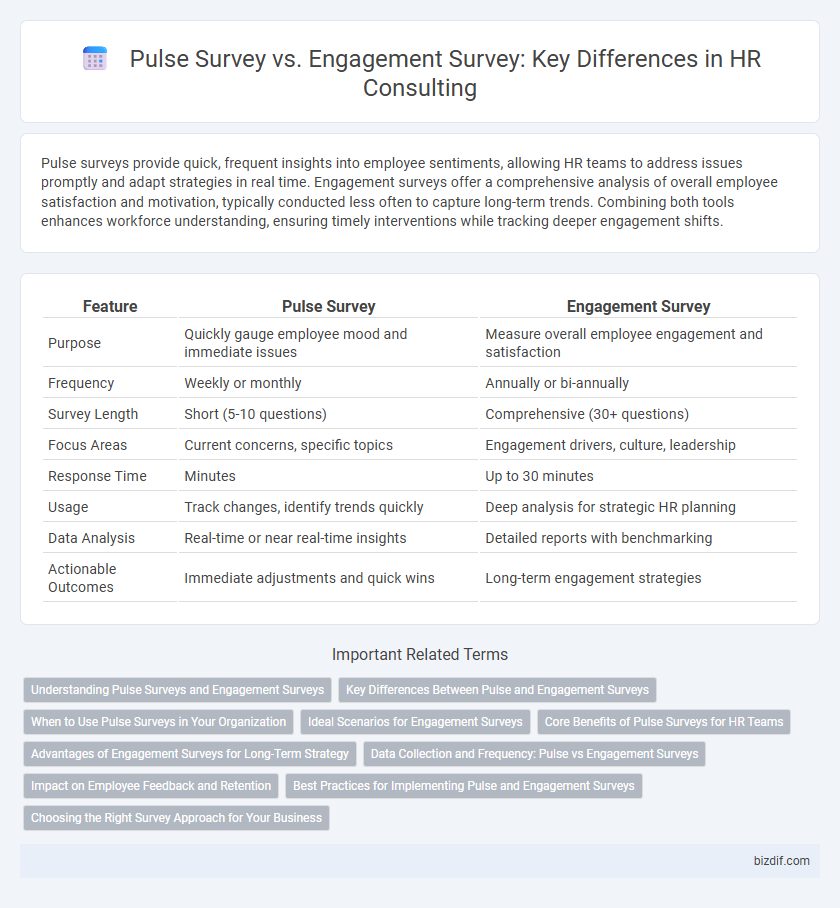 Pulse Survey vs. Engagement Survey: Key Differences in HR Consulting
