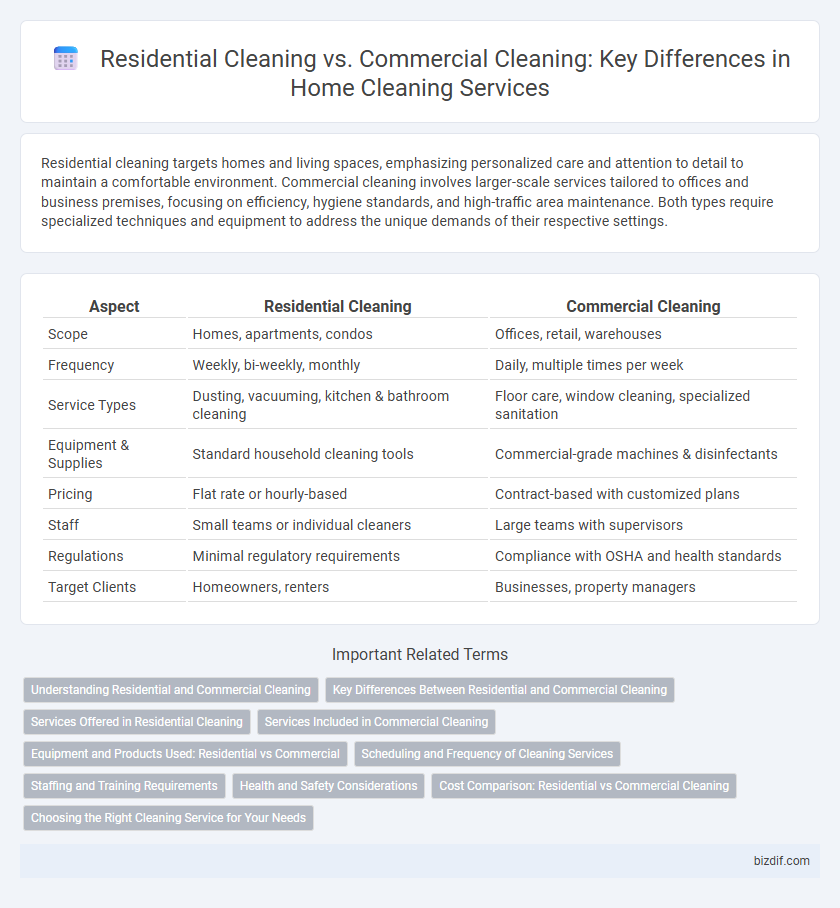 Residential Cleaning vs. Commercial Cleaning: Key Differences in Home Cleaning Services