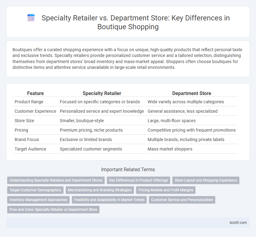 Specialty Retailer vs. Department Store: Key Differences in Boutique Shopping