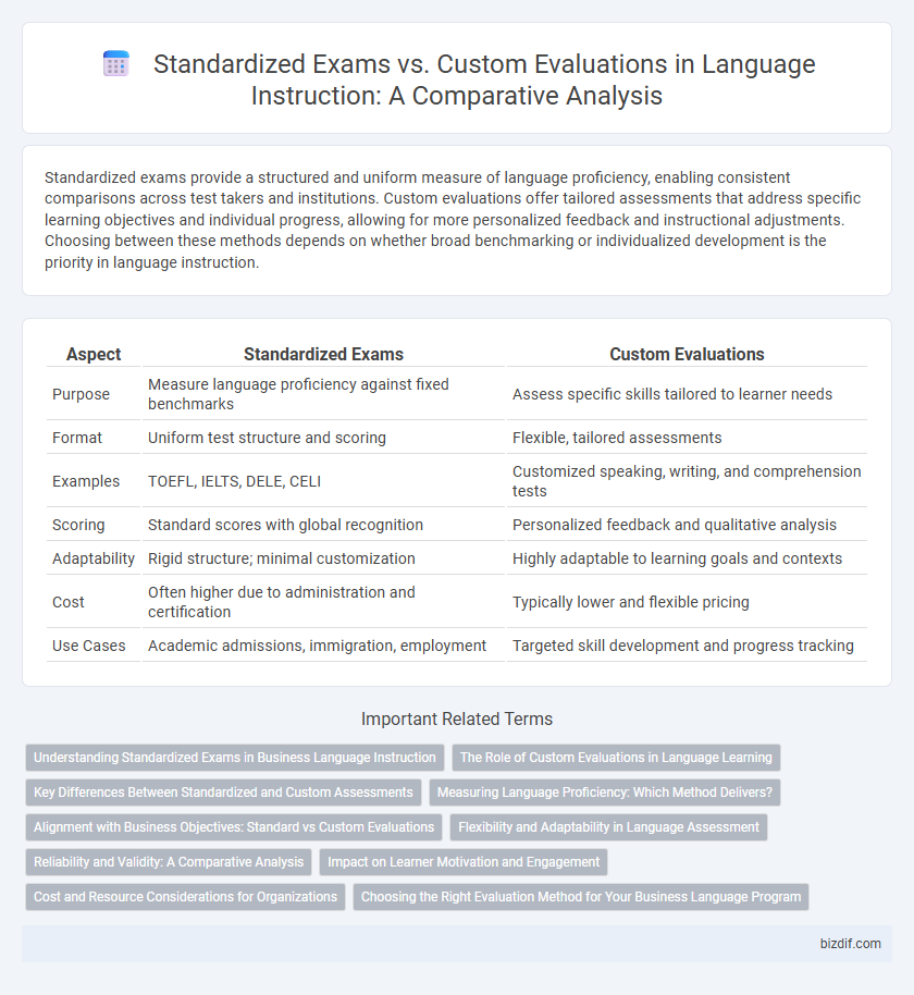 Standardized Exams vs. Custom Evaluations in Language Instruction: A Comparative Analysis