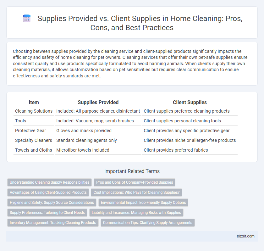 Supplies Provided vs. Client Supplies in Home Cleaning: Pros, Cons, and Best Practices