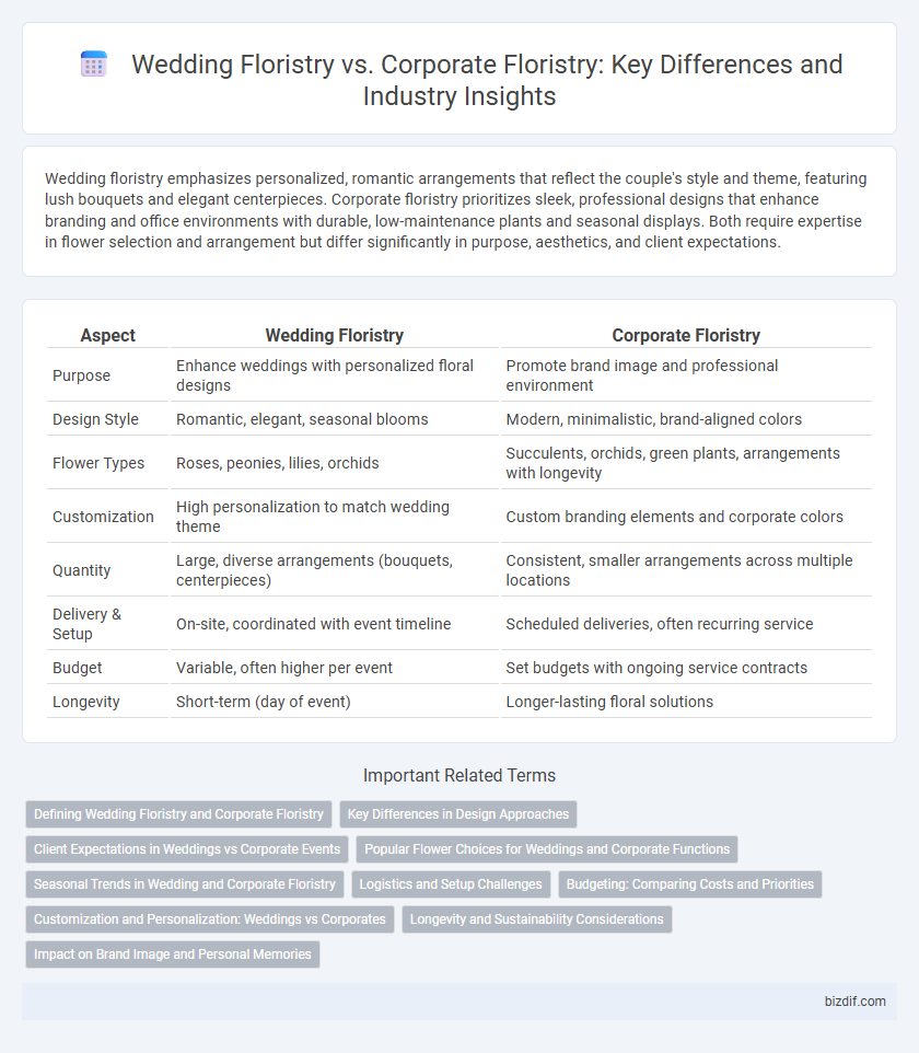 Wedding Floristry vs. Corporate Floristry: Key Differences and Industry Insights