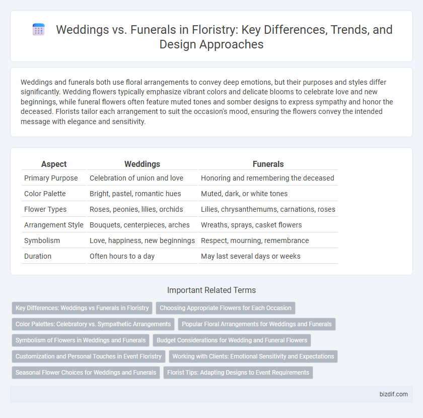 Weddings vs. Funerals in Floristry: Key Differences, Trends, and Design Approaches