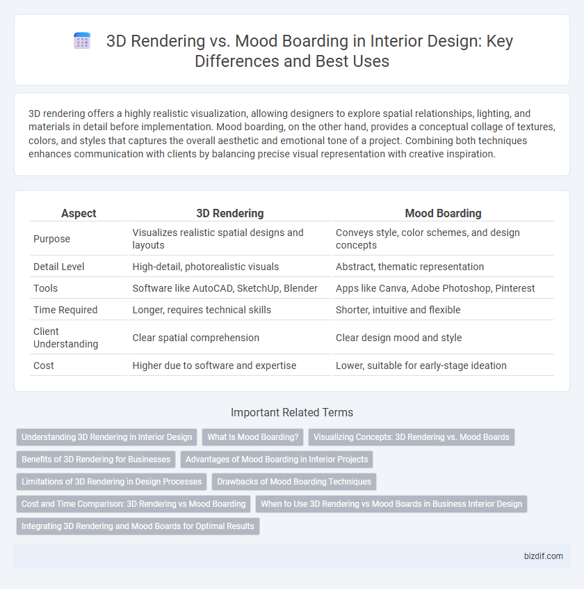 3D Rendering vs. Mood Boarding in Interior Design: Key Differences and Best Uses