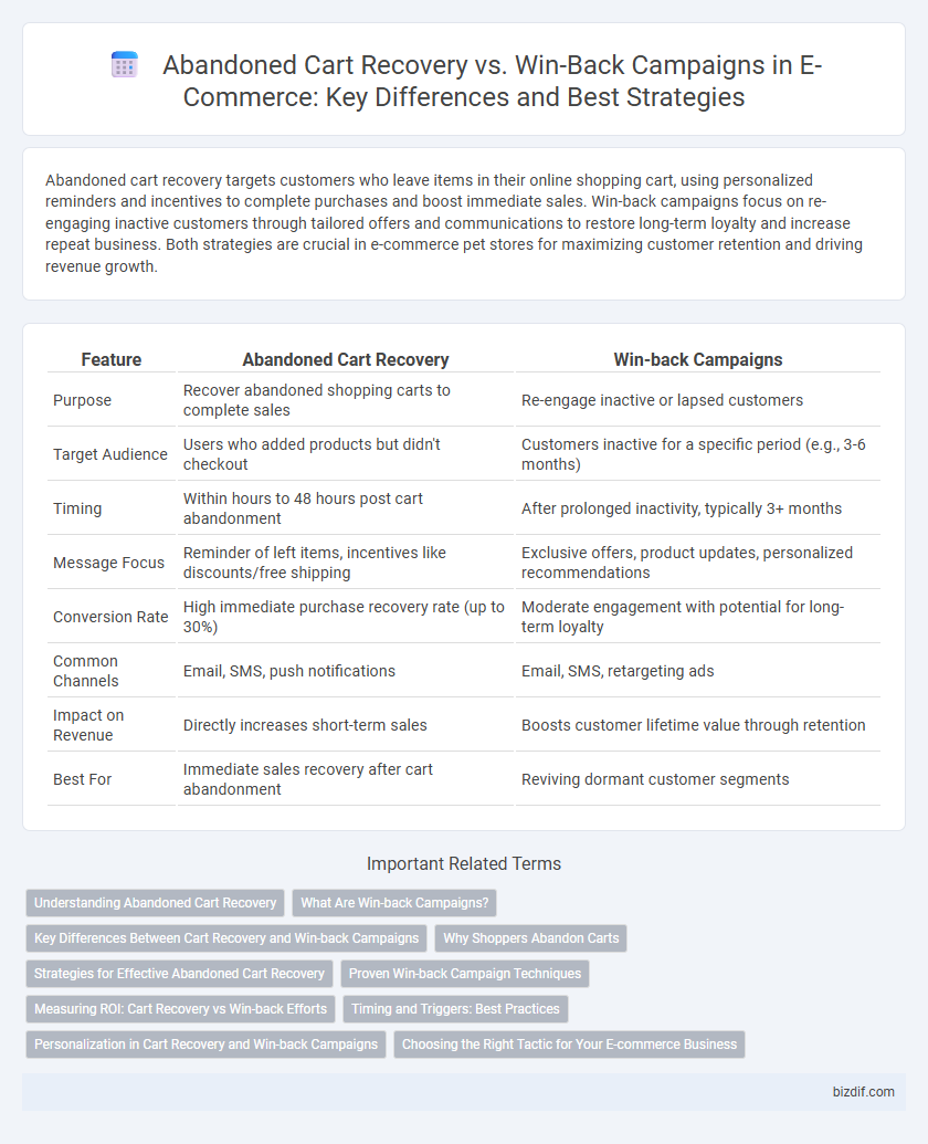 Abandoned Cart Recovery vs. Win-Back Campaigns in E-Commerce: Key Differences and Best Strategies