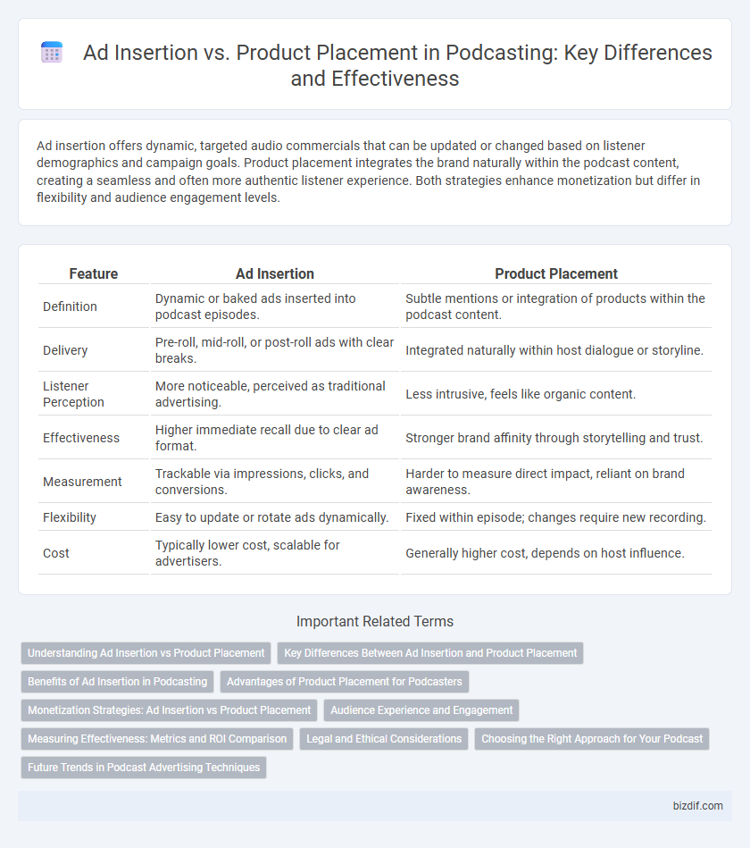 Ad Insertion vs. Product Placement in Podcasting: Key Differences and Effectiveness