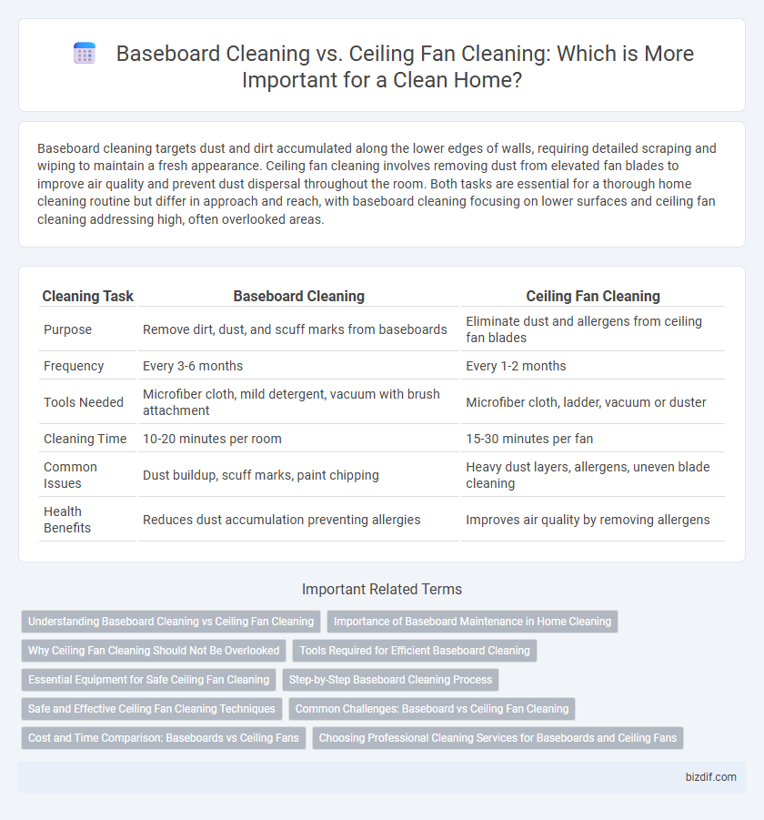 Baseboard Cleaning vs. Ceiling Fan Cleaning: Which is More Important for a Clean Home?