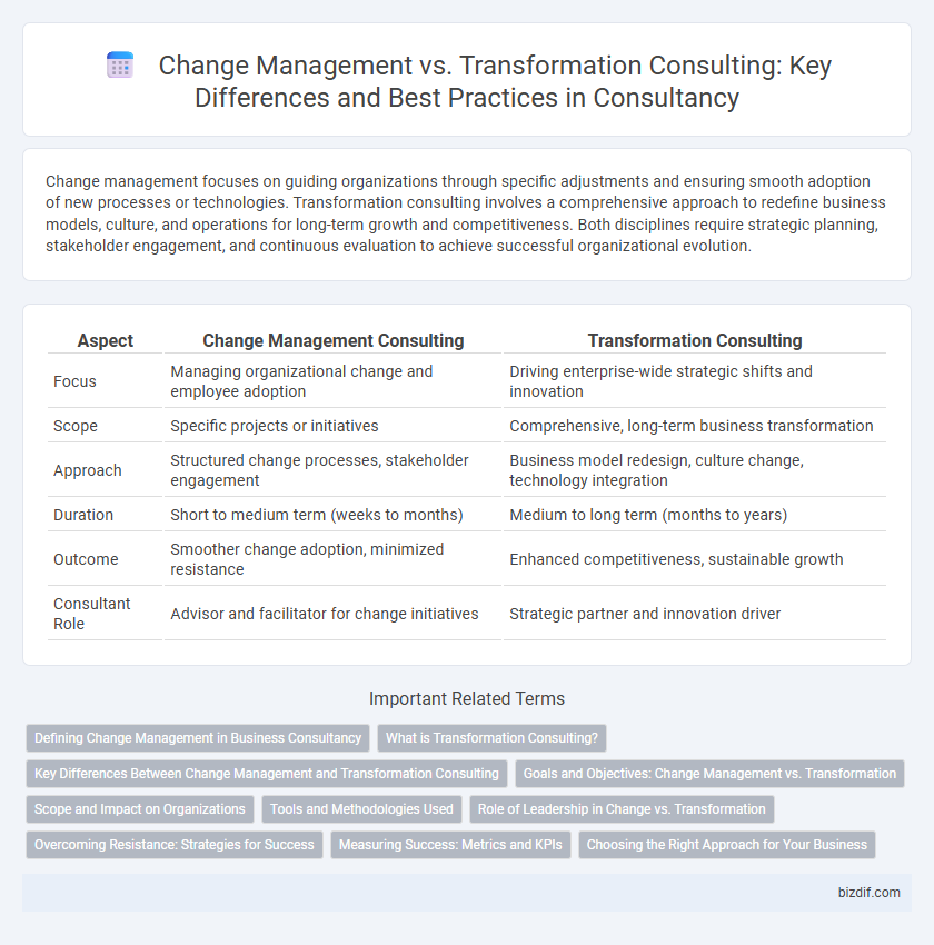 Change Management vs. Transformation Consulting: Key Differences and Best Practices in Consultancy