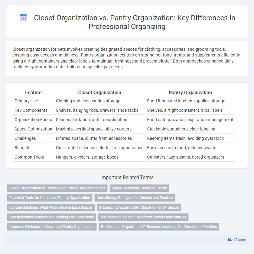 Closet Organization vs. Pantry Organization: Key Differences in Professional Organizing