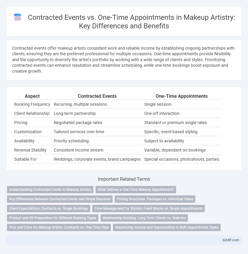 Contracted Events vs. One-Time Appointments in Makeup Artistry: Key Differences and Benefits
