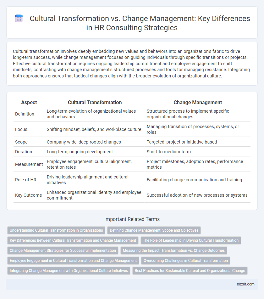 Cultural Transformation vs. Change Management: Key Differences in HR Consulting Strategies