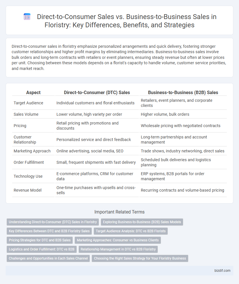Direct-to-Consumer Sales vs. Business-to-Business Sales in Floristry: Key Differences, Benefits, and Strategies