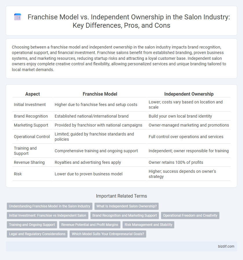 Franchise Model vs. Independent Ownership in the Salon Industry: Key Differences, Pros, and Cons