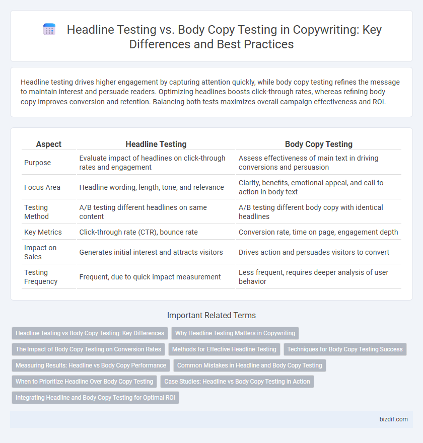 Headline Testing vs. Body Copy Testing in Copywriting: Key Differences and Best Practices