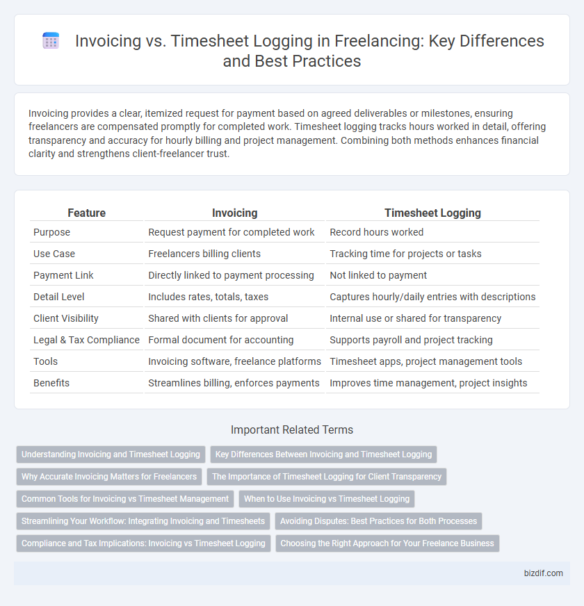 Invoicing vs. Timesheet Logging in Freelancing: Key Differences and Best Practices