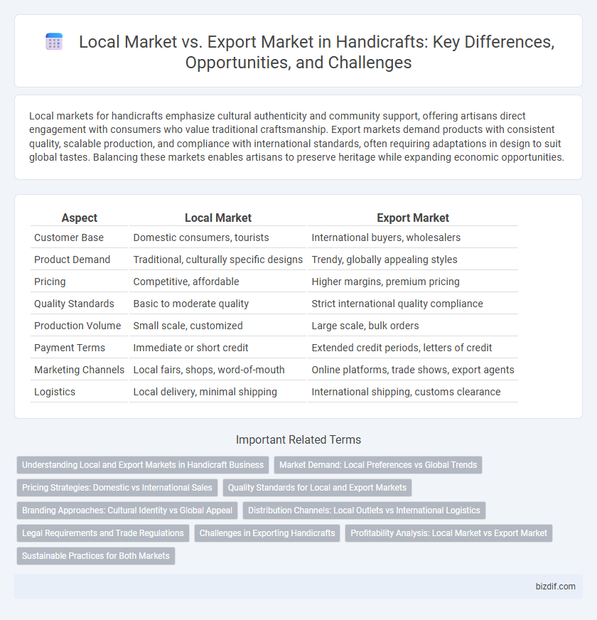 Local Market vs. Export Market in Handicrafts: Key Differences, Opportunities, and Challenges